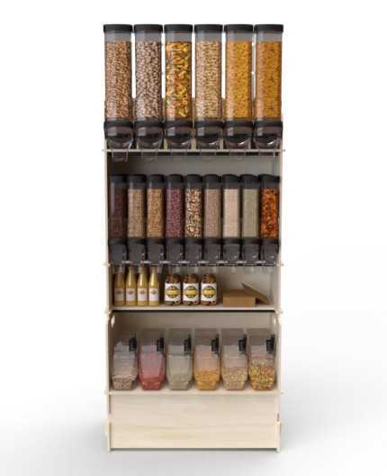 Configurateur Trémies - Meuble Vrac 90 - 3 tablettes - L.92cm