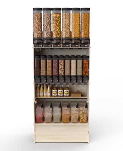 Configurateur Trémies - Meuble Vrac 90 - 3 tablettes - L.92cm