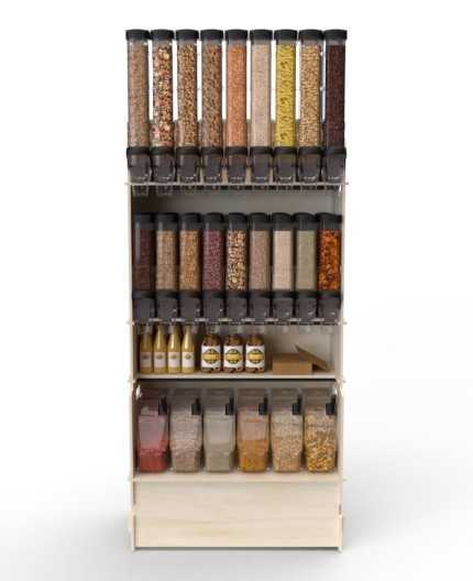 Configurateur Trémies - Meuble Vrac 90 - 3 tablettes - L.92cm