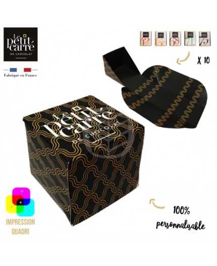 Cube personnalisé - Assortiment 10 chocolats - Impression recto-verso