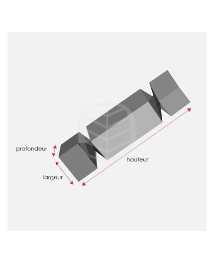 ETUI CRACKER 100 X 100 X 200 mm,  Carton Blanc premium 300g, quadri extérieur