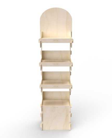 EVODIA - Présentoir magasin en bois 4 tablettes 168x47cm