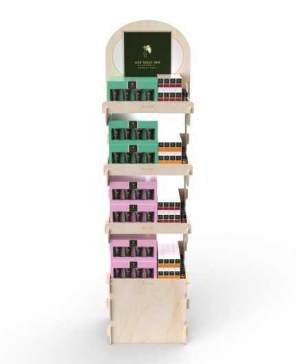 EVODIA - Présentoir magasin en bois 4 tablettes 168x47cm