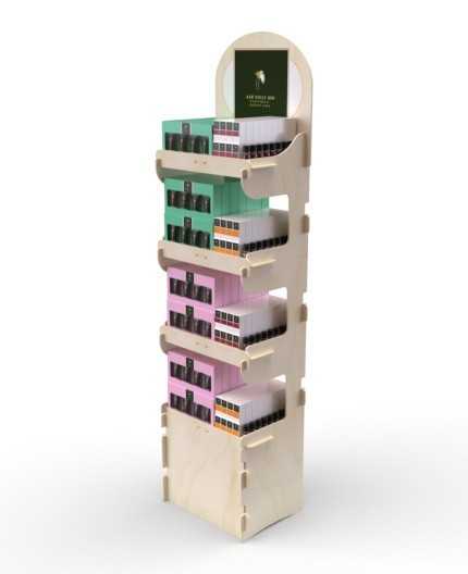 EVODIA - Présentoir magasin en bois 4 tablettes 168x47cm