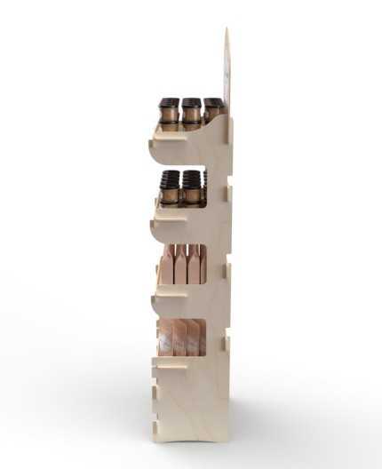 EVODIA - Présentoir magasin en bois 4 tablettes 168x47cm