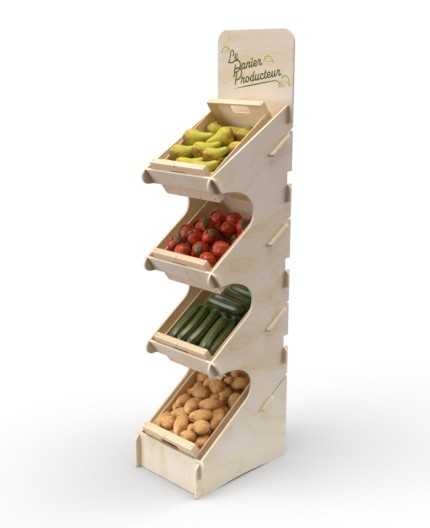 FRUCTUS - Présentoir vrac fruits et légumes 180x37cm