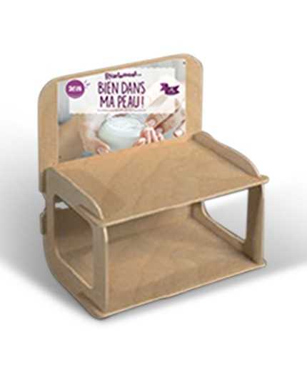 HALESIA - Présentoir de comptoir bois design 2 tablettes - (L) 39cm
