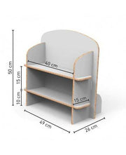 Hanna 2 - Présentoir en carton alvéolaire 2 tablettes 49x26