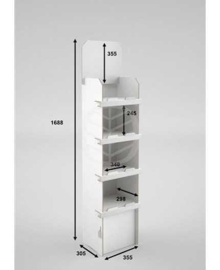 JEAN - Présentoir carton 40x30x169 charge 4kg par tablette