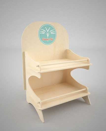 LARIX - Présentoir de comptoir 2 tablettes - (L) 39cm