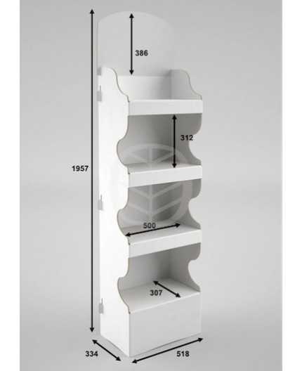 LUC - Présentoir carton 56x34x196 charge 7kg par tablette
