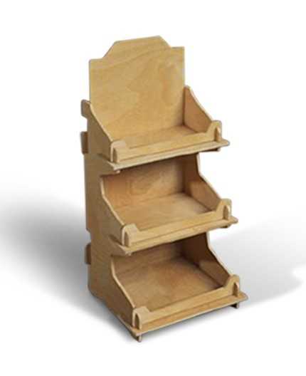MELIA - Présentoir de comptoir en bois 3 tablettes - (L) 26cm