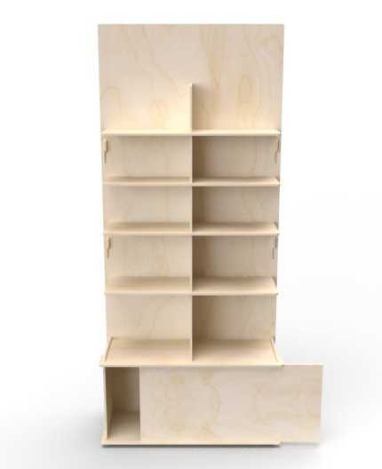 MIA (L) - Présentoir bois 2x5 tablettes 184x80cm