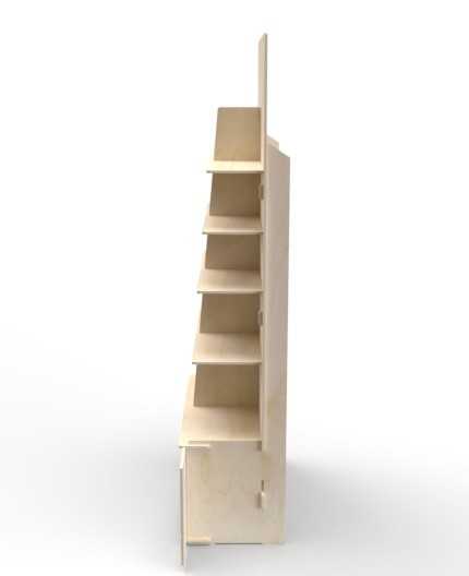 MIA (L) - Présentoir bois 2x5 tablettes 184x80cm