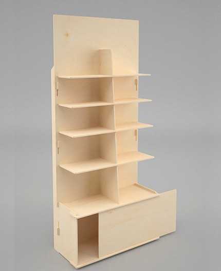 MIA (L) - Présentoir bois 2x5 tablettes 184x80cm
