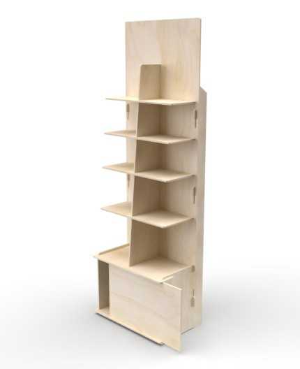 MIA (M) - Présentoir bois 2x5 tablettes 184x60cm