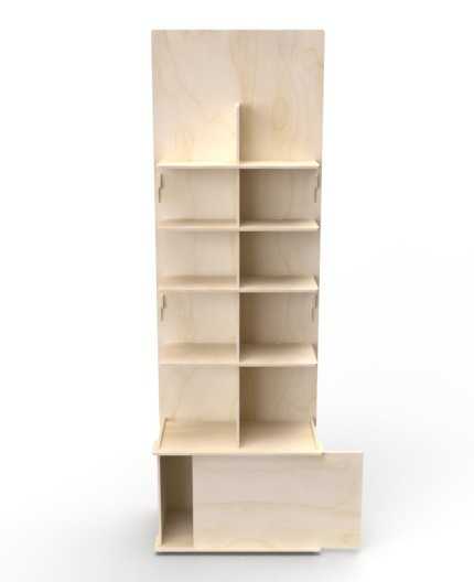 MIA (M) - Présentoir bois 2x5 tablettes 184x60cm