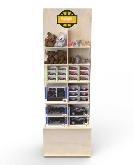 MIA (M) - Présentoir bois 2x5 tablettes 184x60cm