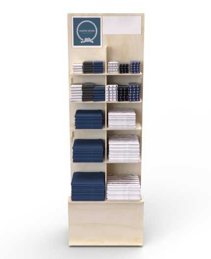 MIA (M) - Présentoir bois 2x5 tablettes 184x60cm
