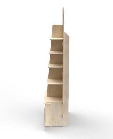 MIA (M) - Présentoir bois 2x5 tablettes 184x60cm