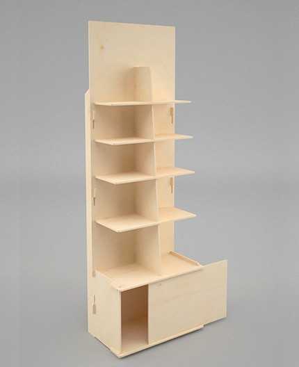 MIA (M) - Présentoir bois 2x5 tablettes 184x60cm