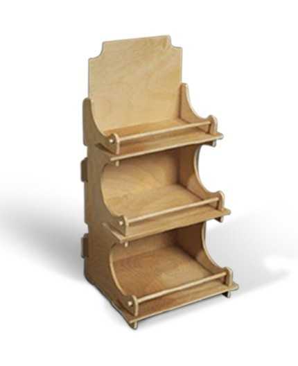 NYSSA - Présentoir de comptoir  bois 3 tablettes - (L) 26cm