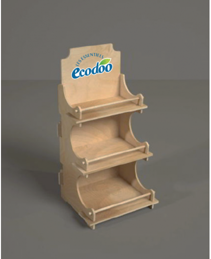 NYSSA - Présentoir de comptoir  bois 3 tablettes - (L) 26cm