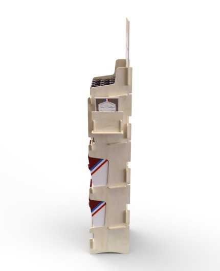 ONONIS - présentoir de sol en bois  4 tablettes inclinées 153x47cm
