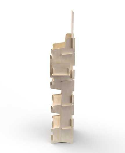 ONONIS - présentoir de sol en bois  4 tablettes inclinées 153x47cm