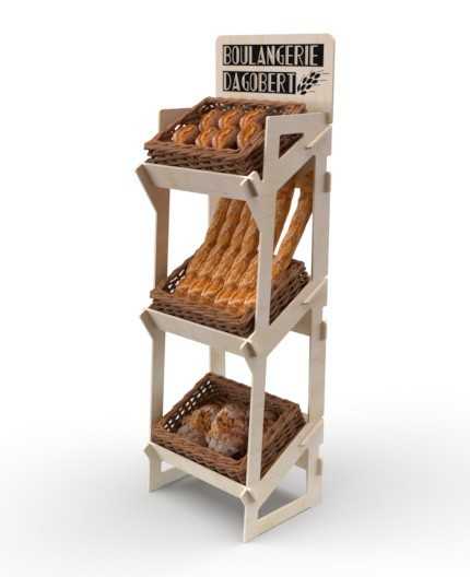 ORBIS - Présentoir bois caisses vrac 174x54cm