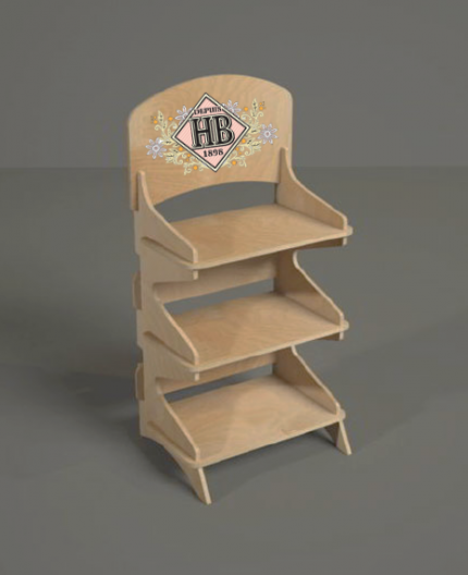 PICEA - Présentoir de comptoir  bois 3 tablettes - (L) 38cm