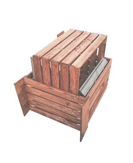 COLOSSUS - Meuble présentoir bois 1/4 de palette - 4/6 tablettes