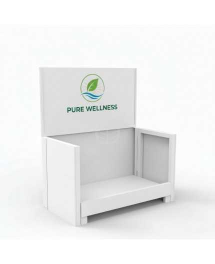 Présentoir métal pliant de comptoir Pharma – format 30 × 20 cm