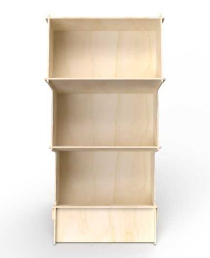 PYRUS - Présentoir de sol bois  3 casiers 168x68cm