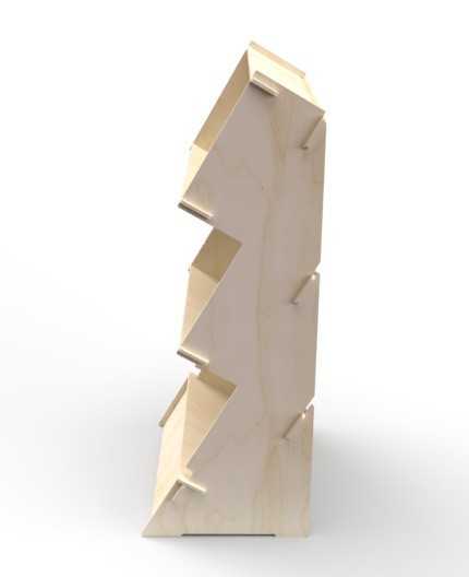 PYRUS - Présentoir de sol bois  3 casiers 168x68cm