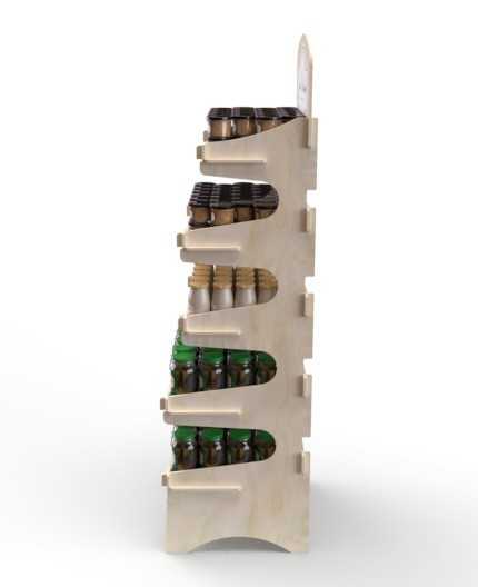 QUERCUS - Présentoir de sol en bois 5 tablettes 173x60cm