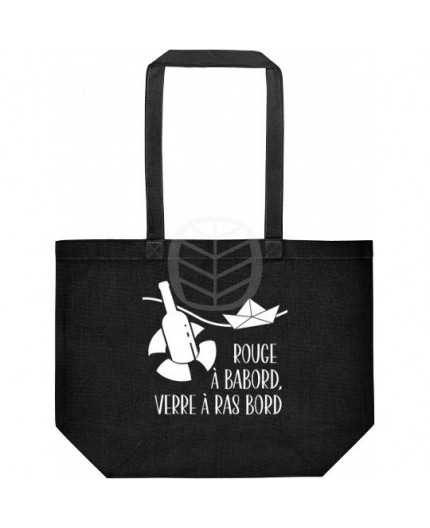 Sac cabas coton Noir 220gr 47x35+15 - impression au choix