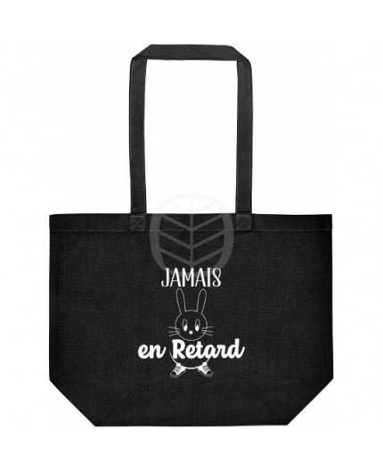 Sac cabas coton Noir 220gr 47x35+15 - impression au choix