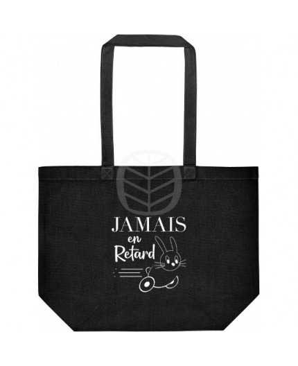 Sac cabas coton Noir 220gr 47x35+15 - impression au choix