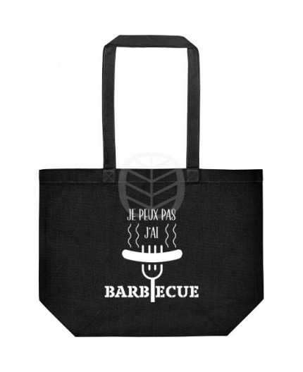 Sac cabas coton Noir 220gr 47x35+15 - impression au choix