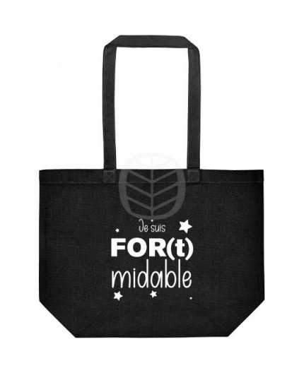 Sac cabas coton Noir 220gr 47x35+15 - impression au choix