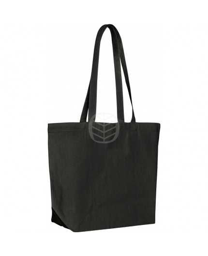 Sac cabas coton Noir 220gr 47x35+15 - impression au choix