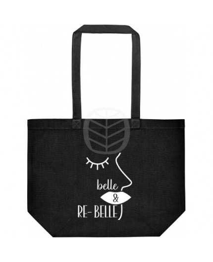 Sac cabas coton Noir 220gr 47x35+15 - impression au choix