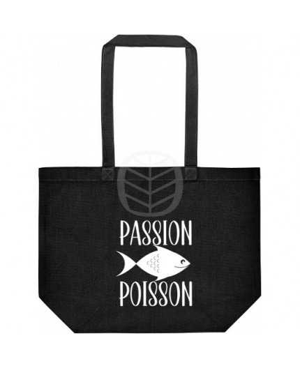 Sac cabas coton Noir 220gr 47x35+15 - impression au choix