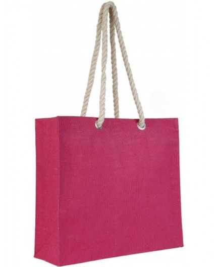 Sac jute CLUZES - Cabas 42x38+14 - anses torsadées coton