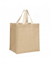 Sac BIEVRE - toile de jute - 26x25+17 - anses plates coton