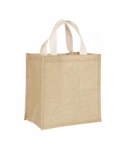 Sac TASSIN - toile de jute - 30x30+19 - anses plates coton