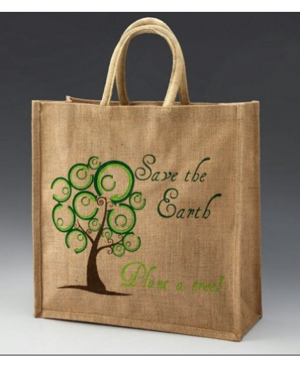Sac en jute personnalisable NEMOURS - 41L X 37H - soufflet 15 cm