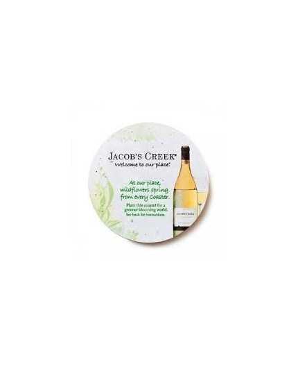 Sous-bock rond papier ensemencé imprimé - 140gr