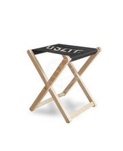 Tabouret publicitaire bois et textile 42x34cm